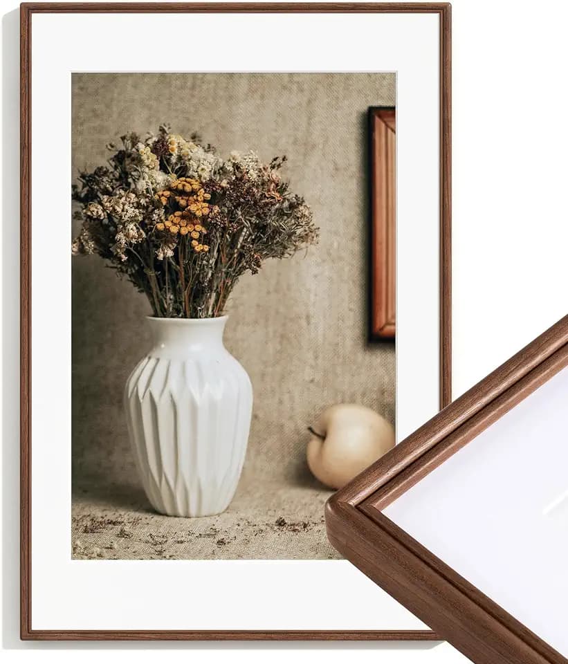 20x30 Poster Frame,Natural Solid Walnut Wood Picture Frame|Tempered Glass