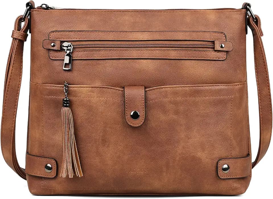 FADEON Large Crossbody Bag for Women, Waterproof Leather Purses for Women