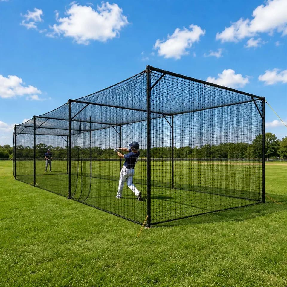 Professional Batting Cage Net with Door, Heavy Duty Baseball Softball Practice Netting for Backyard, Only Net