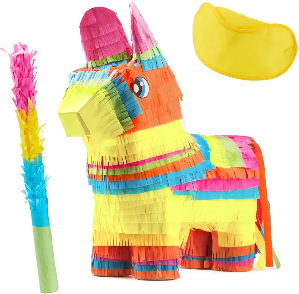 Cinco De Mayo Donkey Pinata for Kids Birthday Party for Fun Fiesta Taco Party Supplies, Luau Event Mexican Theme Decoration, Carnivals Festivals, Taco Tuesday Event