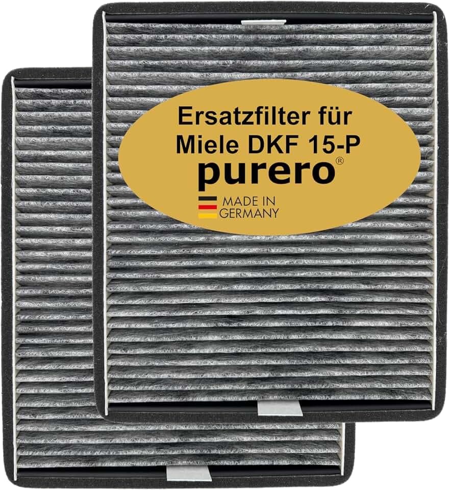Ersatzfilter DKF 15-P passend für Miele Dunstabzugshauben DA 25xx / DA 2450 / DA 2580/4002516429159 / 11762550 / 28996423EU1- Geruchsfilter - Made in Germany