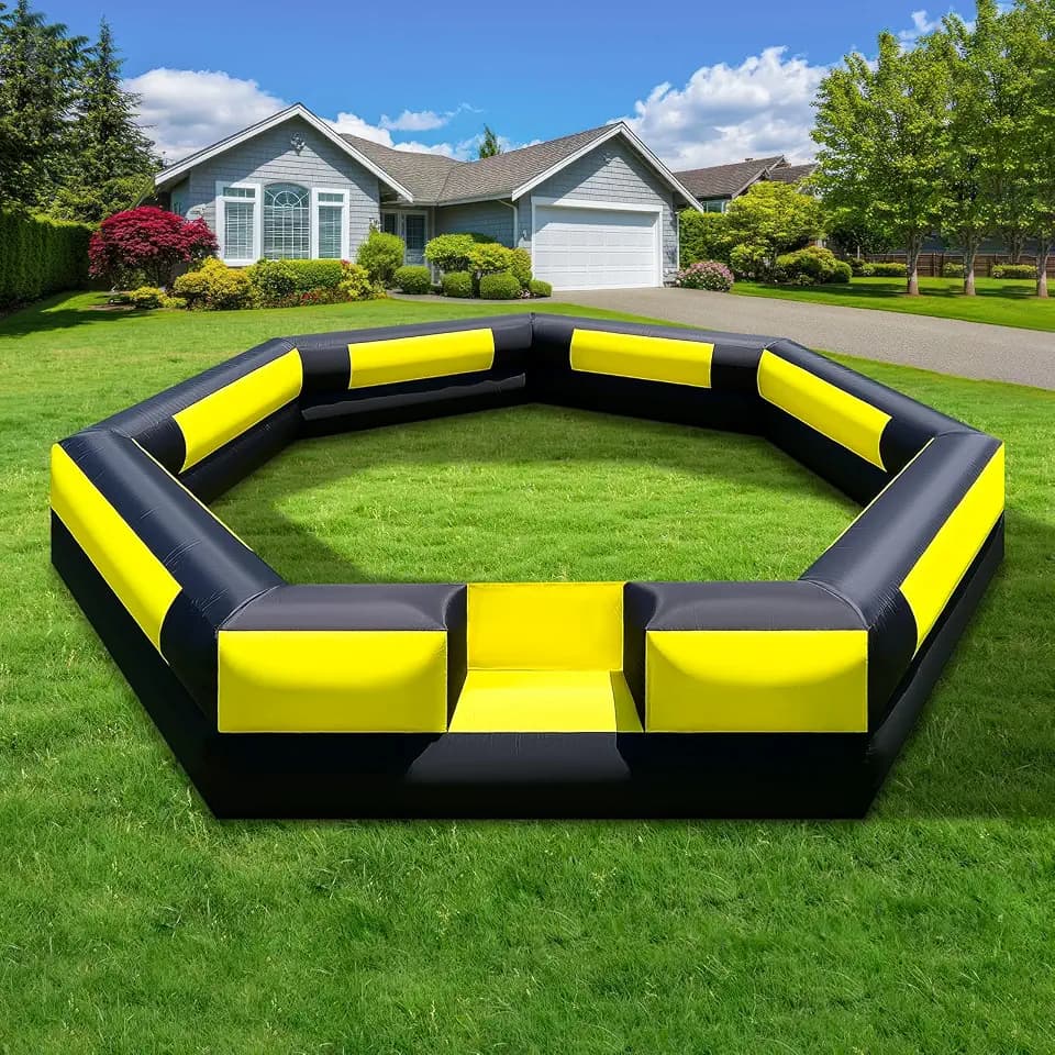 15Ft Gaga Ball Pit Inflatable with Built-in Blower Indoor & Outdoor Portable Gaga Ball Pit Blow Up Gaga Pit Game Court for Backyard, Camp, Family Fun
