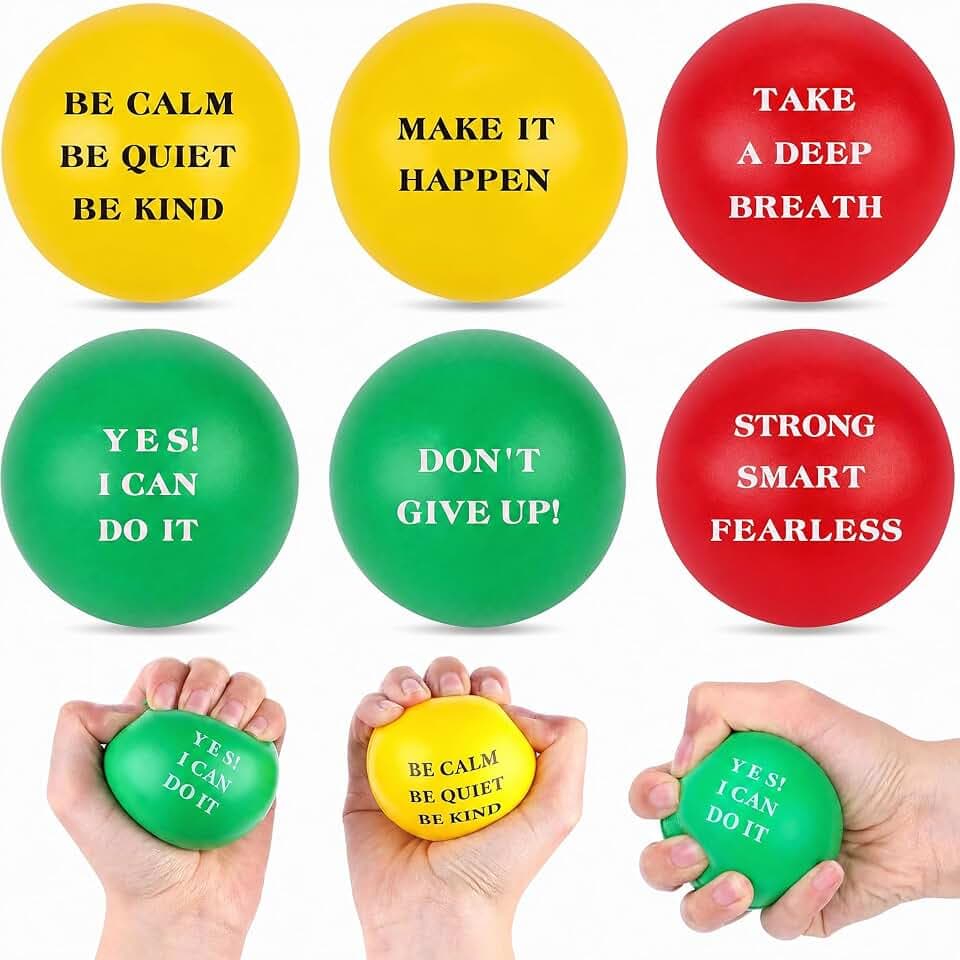 Koogel 6 Stück Anti Stressbälle für Erwachsene & Kinder (6,2 cm)