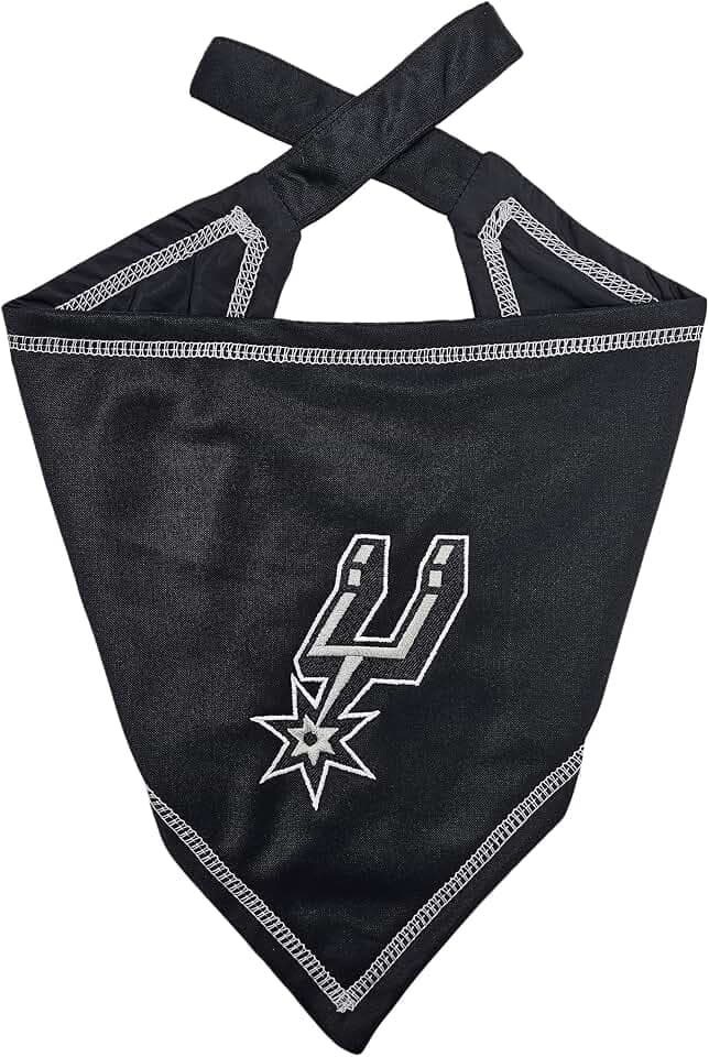 Pets First NBA San Antonio Spurs TIE Bandana, Size Large/X-Large. Dog Bandana Scarf Bib for Pet Cat Dog. The Ultimate Game-Day, Party Bandana