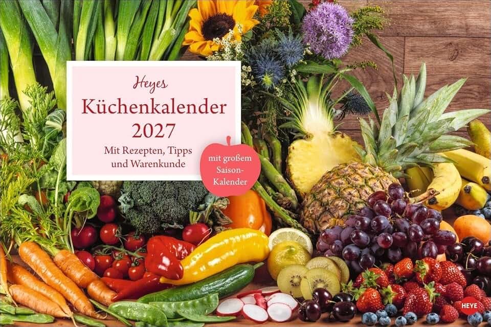 Küchenkalender Broschur XL 2027: Praktischer und dekorativer Kalender für die Küche: Tolle Fotos, ein monatliches Rezept und viel Platz für Termine in einem hochwertigen Broschürenkalender.