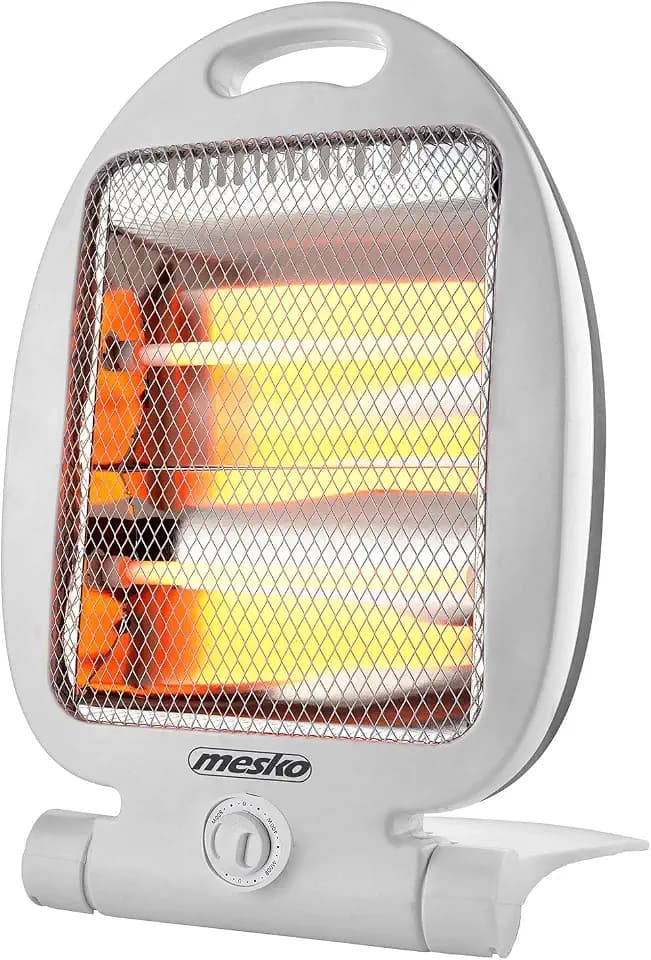 Mesko MS7710 Quarz Heizstrahler, Infrarotheizer 2 Heizstufen Niedrigem Verbrauch, Strahlungsheizung Infrarot 2 Halogenstrahler Lampe, Umkippschutz, Tragbare, 400 / 800W