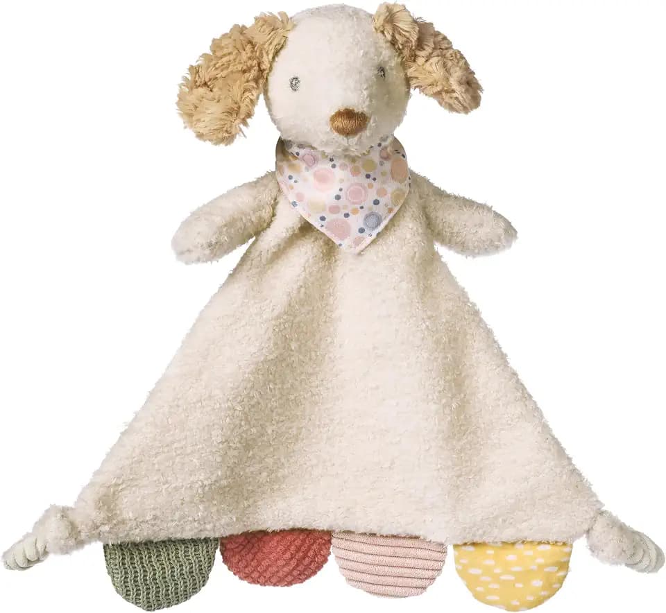 Mary Meyer Lovey Baby & Toddler Stuffed Animal Activity Blanket Plush Soft Snuggle Toy, 12-Inches, Tan Dancing Dachshund
