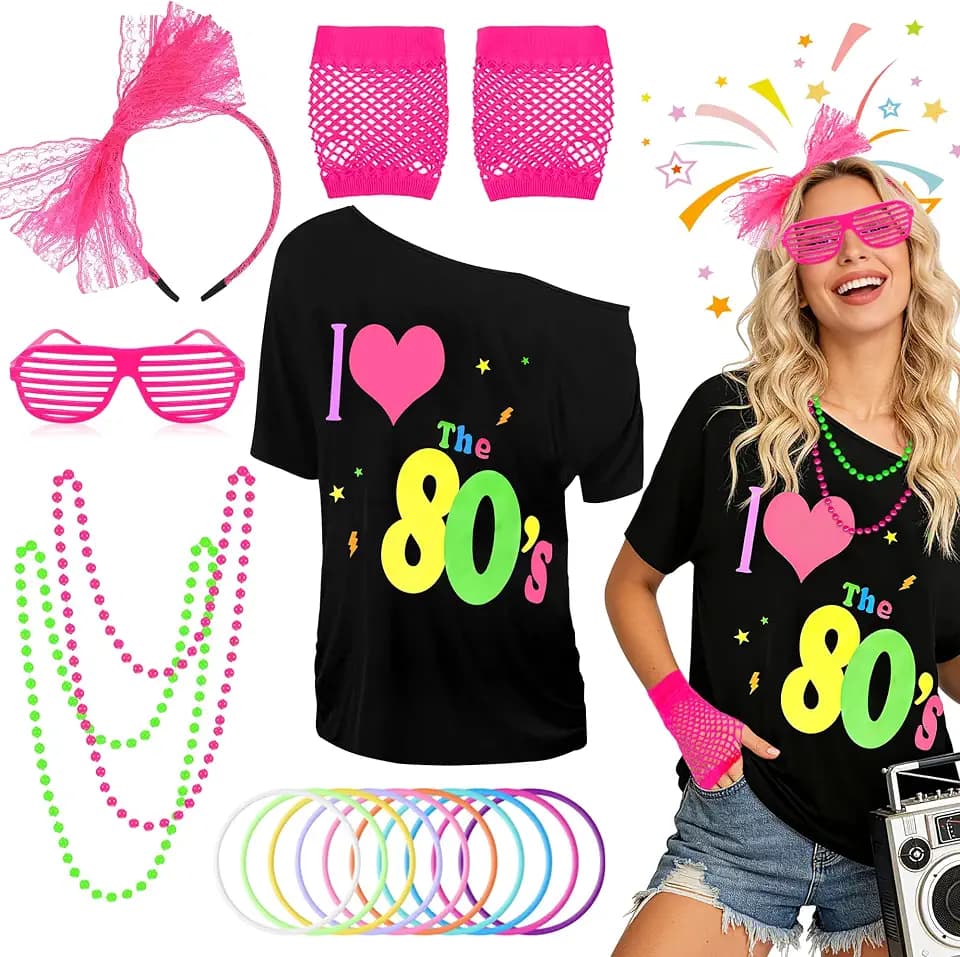 80er 90er Jahre Outfit Damen Set