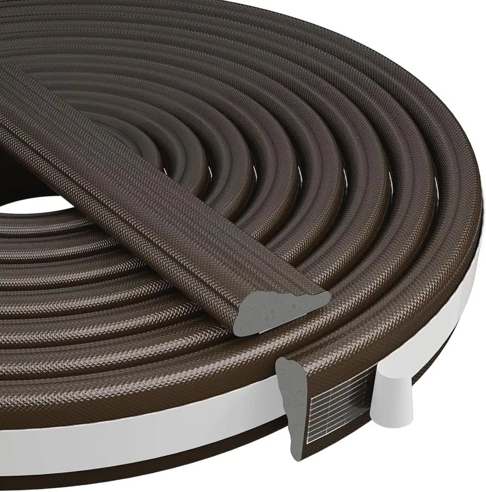 Kneelisa Wedge-Shape Window Weather Stripping Door Frame Seal 196” Brown