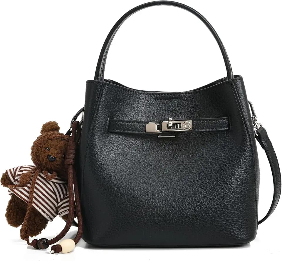 Ladies' wallet, light luxury bucket bag, lychee patterned handbag, high-end sense, one shoulder versatile crossbody bag