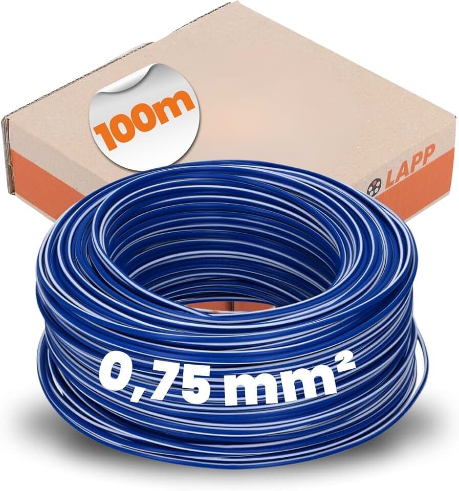 Lapp 100m H05V-K 0,75 mm² Dunkelblau-Weiß Verdrahtungsleitung Aderleitung