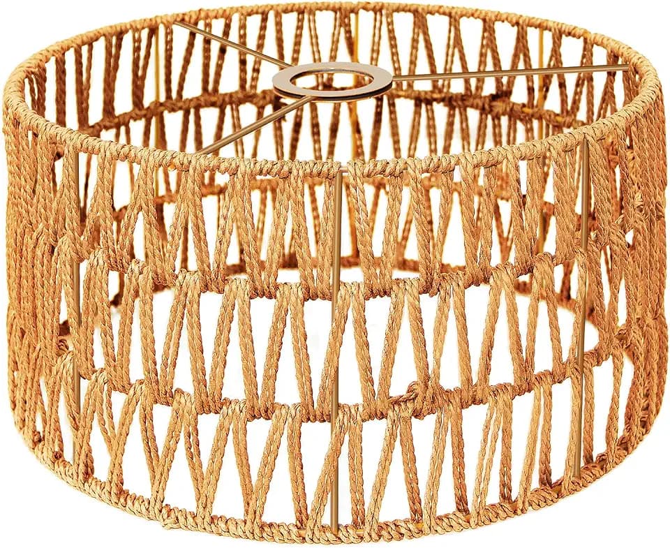 Hanging Light Boho Lamp Shades Small Lamp Shades for Table Lamps Vintage Rattan Lampshade for Hanging Lamp Wall Sconce Floor Lamp Woven LampShades for Living Room Decor Pendant Light