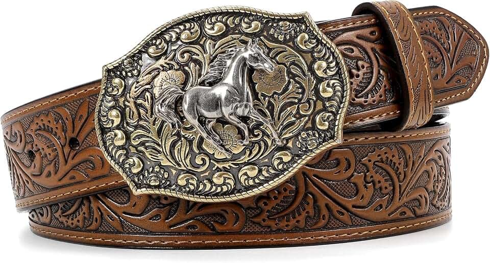 SANSTHS Cowboy gürtel Herren Western gürtel Damen mit Western-Schnallen