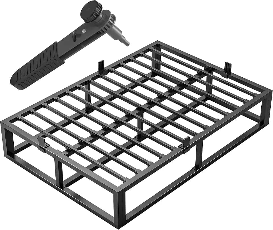 Bilily 14 Inch Queen Bed Frame with Sturdy Steel Slat Support,Heavy Duty Metal Platform Queen Size Mattress Foundation,No Box Spring Needed,Easy Assembly,Noise Free,Black