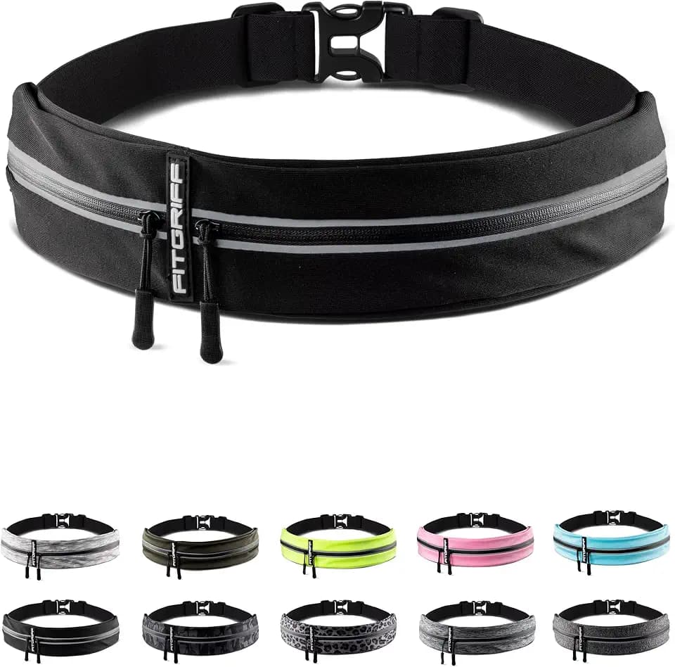 Fitgriff® Laufgürtel für Handy - Lauftasche Jogging, Hüfttasche, Sportgürtel, Running Belt zum Joggen, Laufen, Sport, Fitness - passend für alle Smartphones