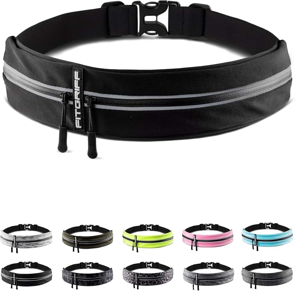 Fitgriff® Laufgürtel für Handy - Lauftasche Jogging, Hüfttasche, Sportgürtel, Running Belt zum Joggen, Laufen, Sport, Fitness - passend für alle Smartphones