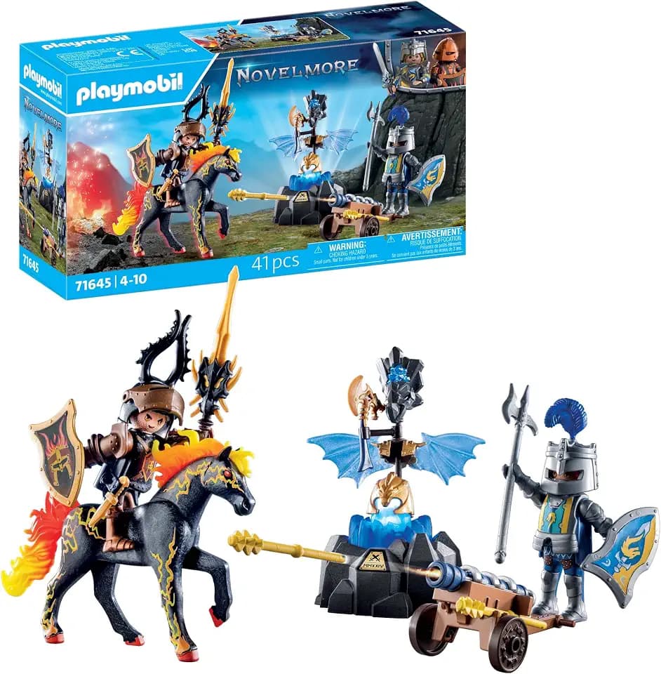 PLAYMOBIL Novelmore 71645 Bewachung der Rüstung, inklusive Zwei Rittern, einem Pferd und wertvoller Rüstung, actionreiches Spielzeug für Kinder ab 4 Jahren