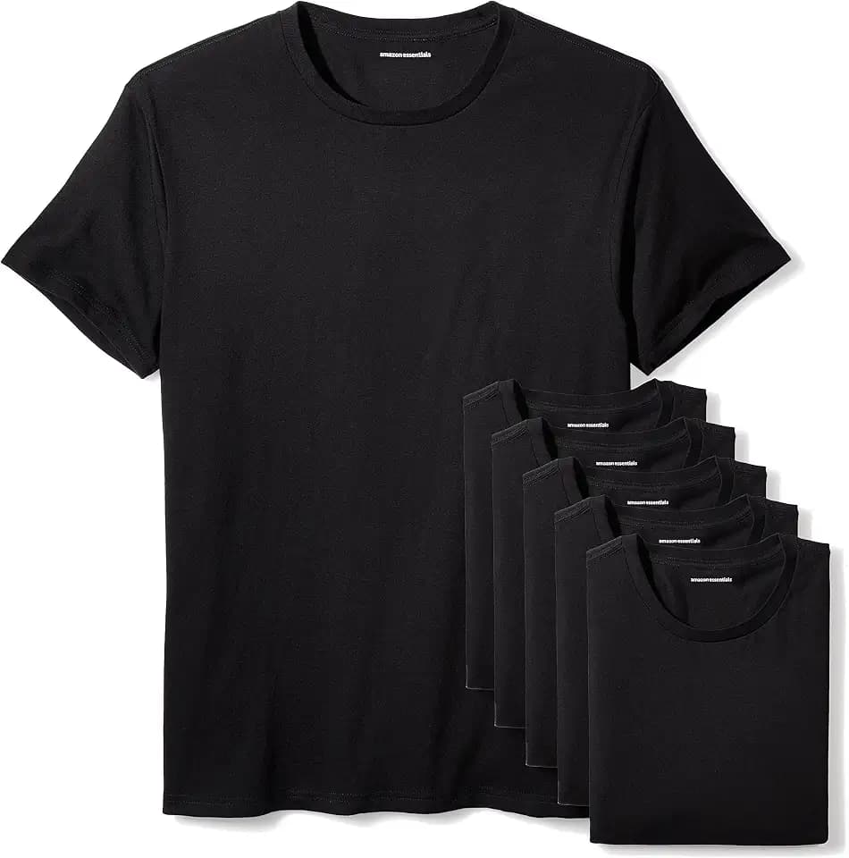 Amazon Essentials Men's Slim Fit Crewneck Undershirts, Pack of 6