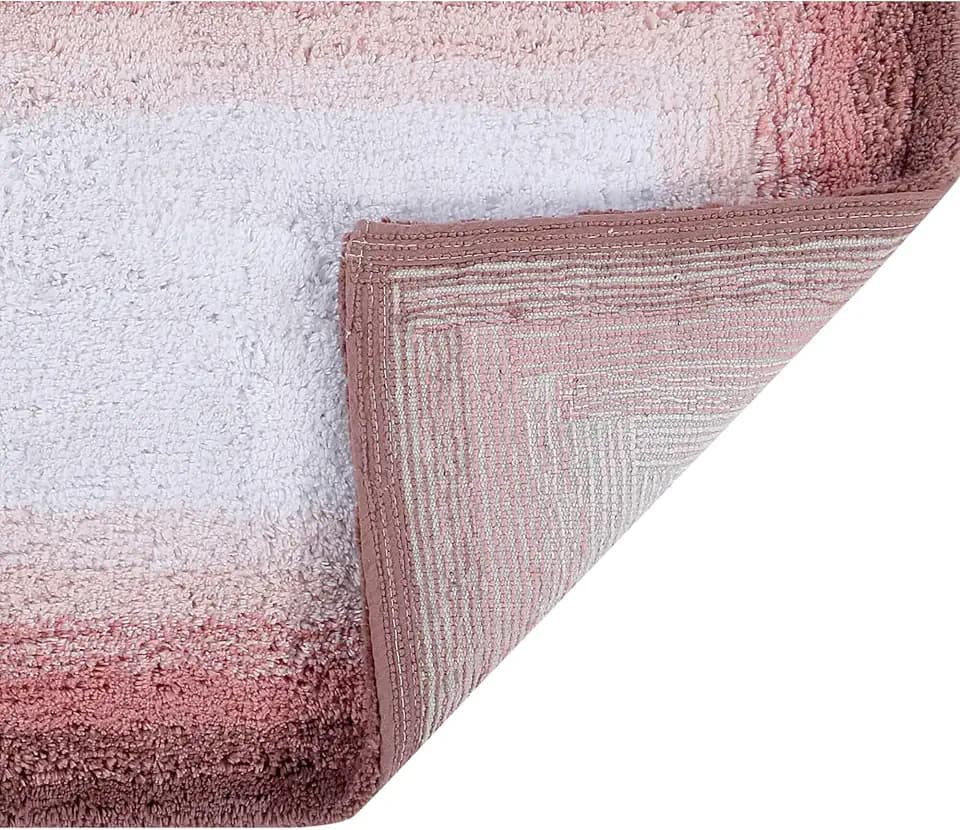 Better Trends Round Bath Mat, 30" Diameter, 100% Cotton Non Slip Bathroom Rug, Water Absorbent, Machine Washable, (Rose) Torrent Collection