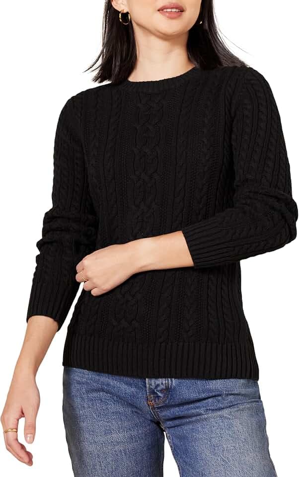 Amazon Essentials Damen Weicher Fisherman Cable Langarm-Pullover Mit Rundhalsausschnitt (In Übergröße Erhältlich)