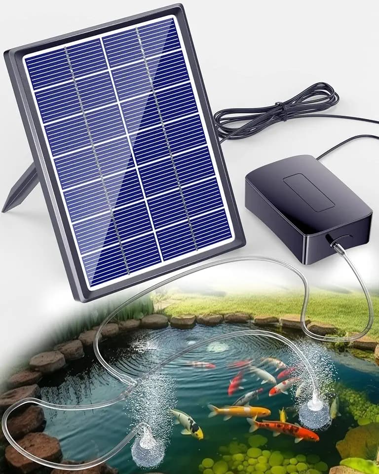 Biling Solar Aerator for Pond with 2200 mAh Battery Backup for Fish Pond