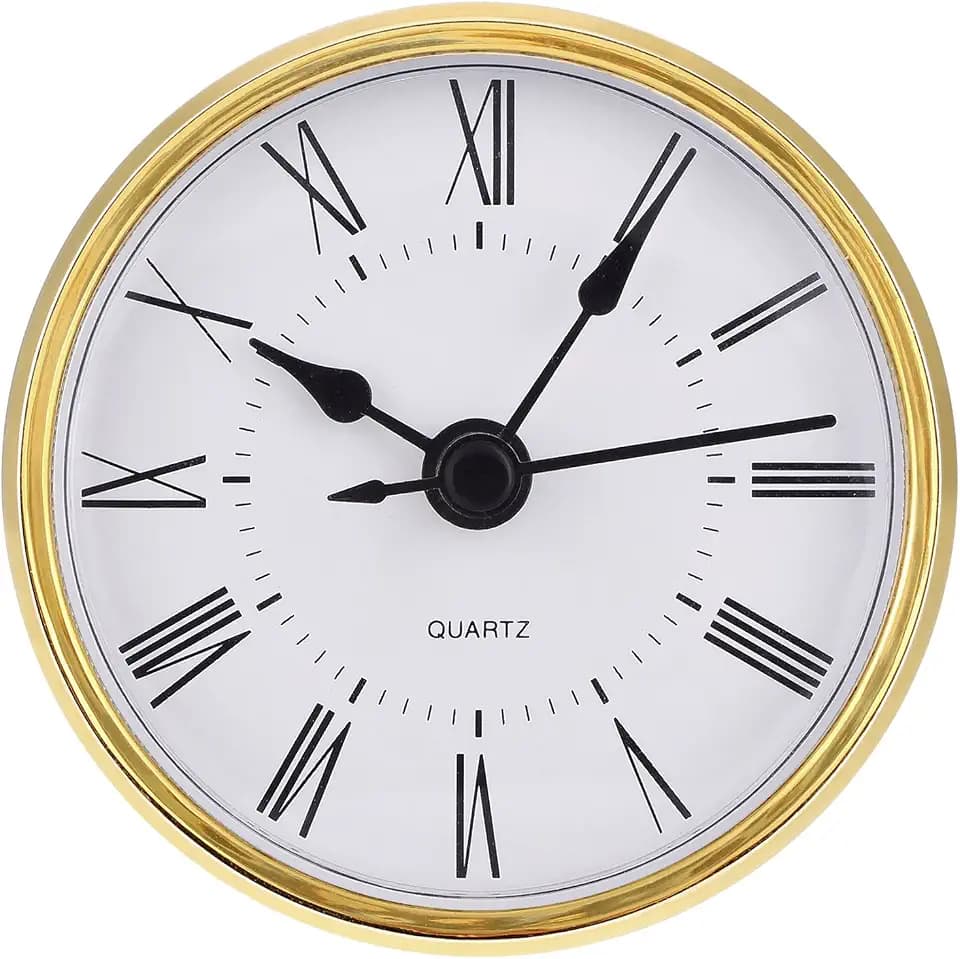 Hicarer 1-1/2 Inch (37 Mm) Gold Bezel Quartz Clock Insert Replacement