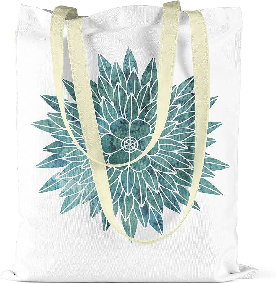 Le Jardin du Lin Bedruckte Einkaufstasche, Tasche, Faltbar, Stofftasche mit Zwei Langen Henkeln, Größe: 34x40 Cm