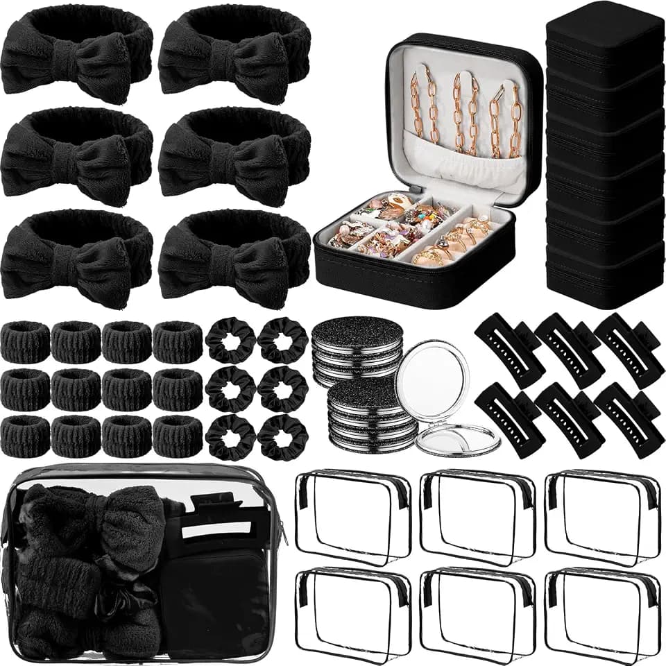 Suncalla 48 Pcs Girls Sleepover Party Kit, Spa Party Favors Set, Black
