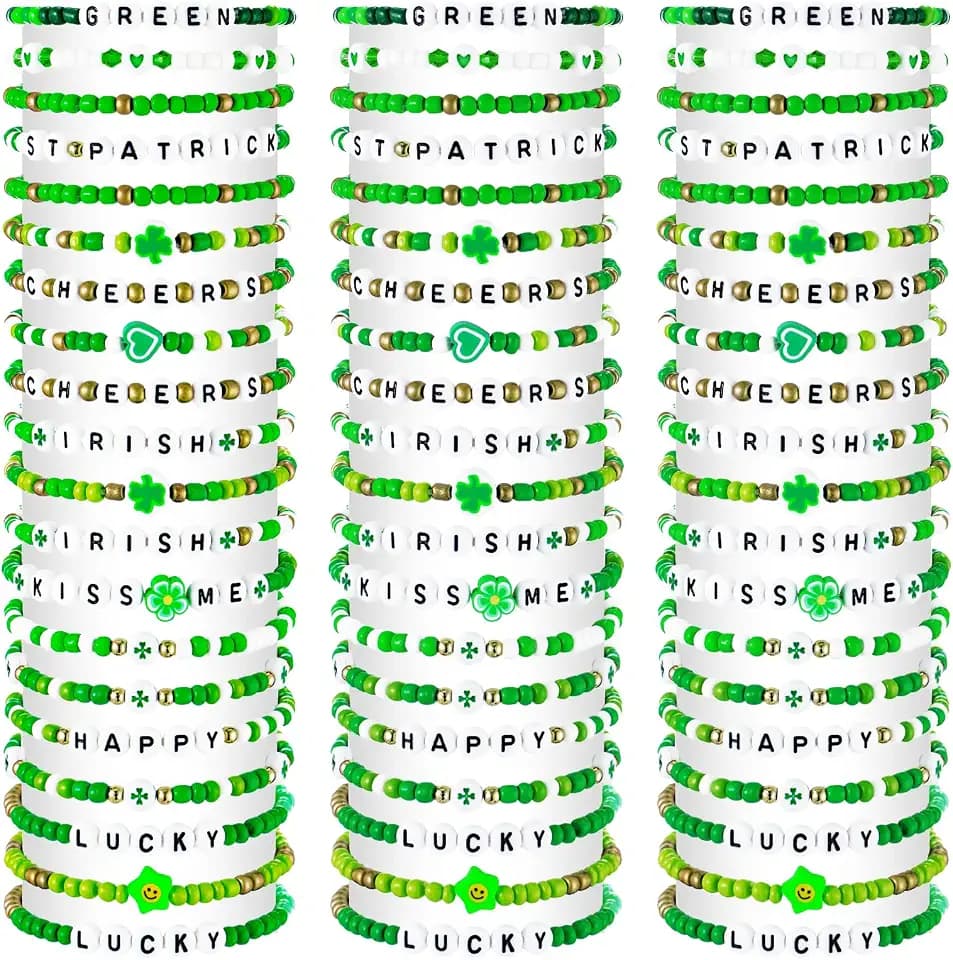 60 pcs Festive Bracelets Bulk Colorful Friendship Adjustable Beaded Bracelets Bulk Women's Clay Surfer Heishi Jewelry for Women Men Gift Party Supplies