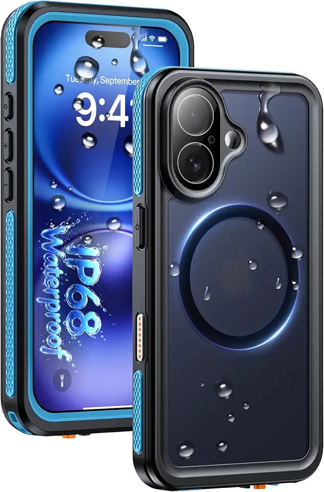 Oterkin Magnetic for iPhone 16 Case Waterproof IP68,Translucent Matte Blue