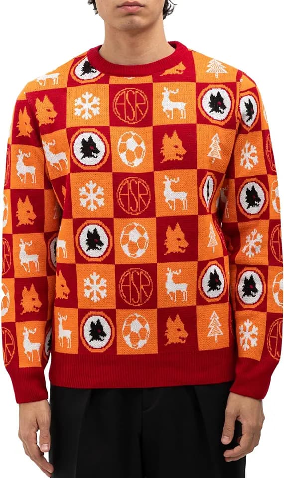 AS Roma Weihnachtspullover, Unisex-Erwachsene