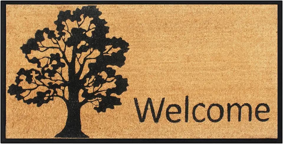 A1HC Entrance Door Mats, 24" x 48", Durable Large Doormats, Non-Slip Welcome Doormat, Rubber Backed Thin-Profile Heavy Duty Door Mat for Front Doors, High Traffic Areas
