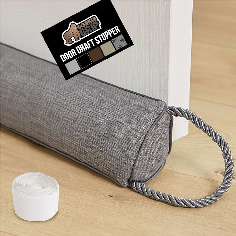 GORILLA GRIP Weighted Door Draft Stopper for Bottom of Doors, 32in Grey