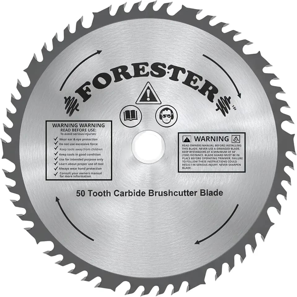 FORESTER Carbide Tip Brush Cutter Blade - 9in x 50 Teeth | Fits Most Straight Shaft Trimmers | Conversion Kit Sold Separately