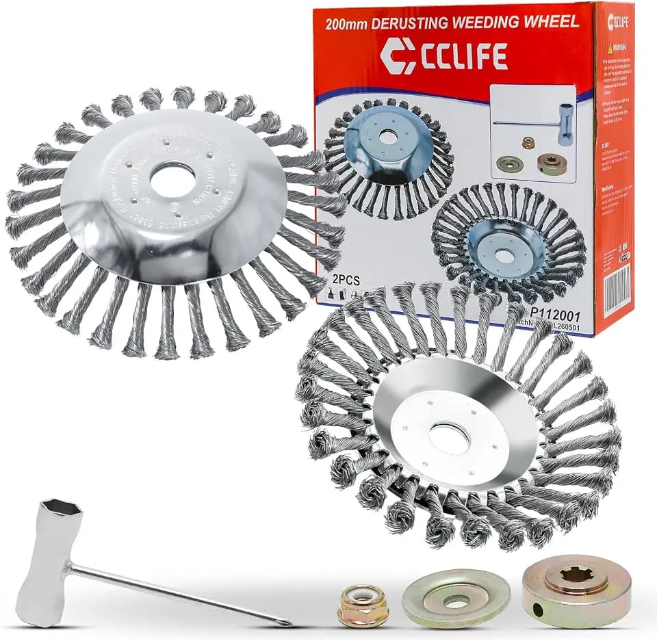 CCLIFE Unkrautbürste Freischneider 2er Set Wildkraut Rundbürste 200x25,4mm
