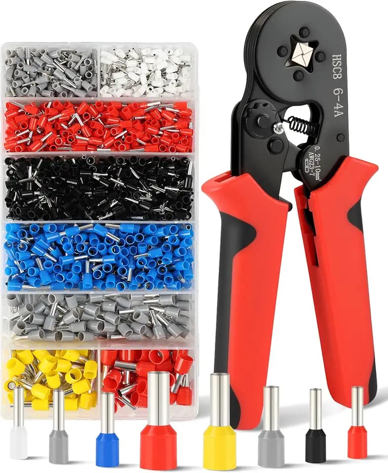 Crimpzange Set, Aderendhülsenzange mit 1300 Aderendhülsen 0,25-10 mm²