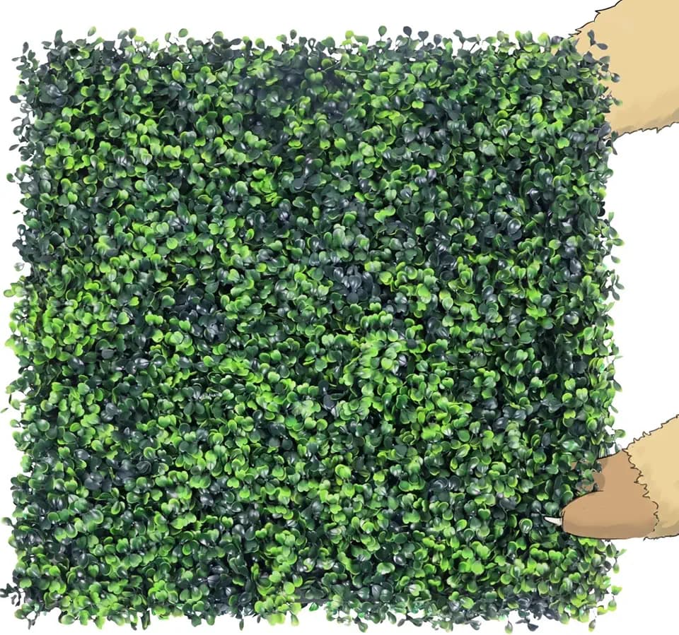 HWT 20 x 20 12PCS Realistic Artificial Boxwood Panels, 33.33 SQ.FT.