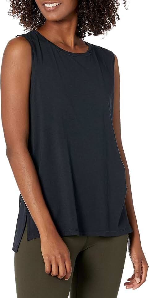 Amazon Essentials Damen Yoga-Tanktop Aus Weicher Baumwolle Mit Lockerer Passform (In Übergröße Erhältlich)