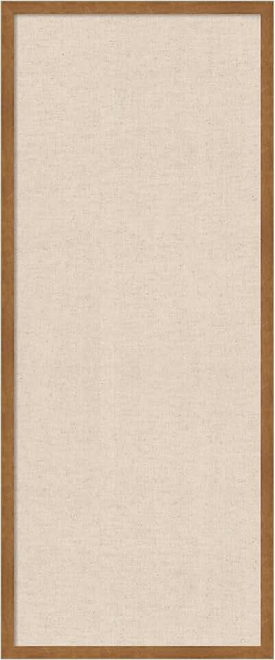 Amanti Art Framed Fabric Pinboard, 17x41 Neutral Weave Design