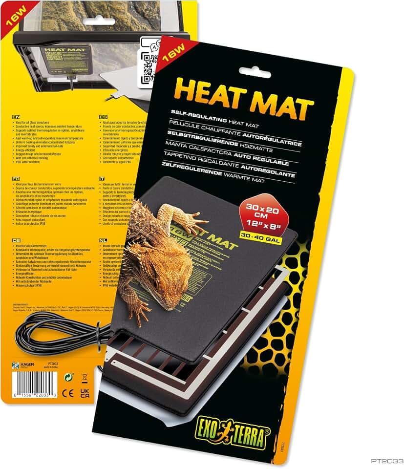 Exo Terra Heizmatte für Reptilien | 16W | Terrariumheizmatte 30x20 cm