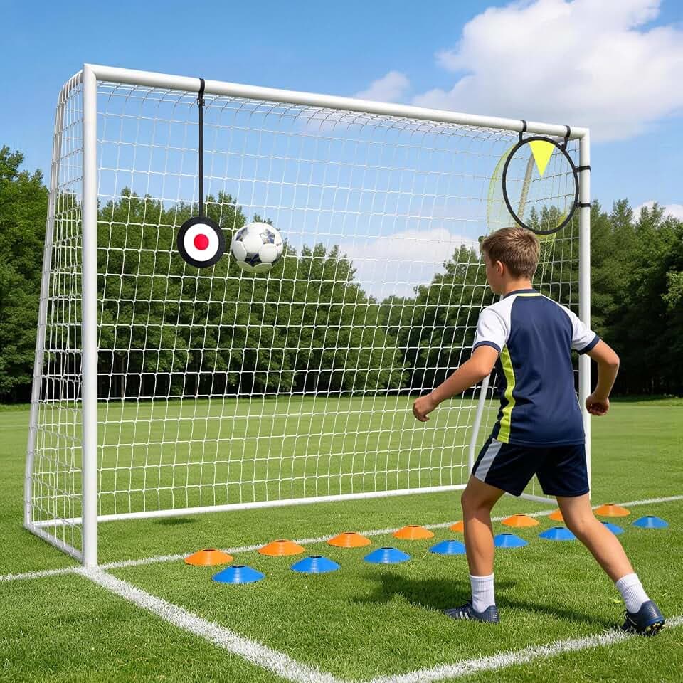 Suteck Soccer Goal for Backyard, Heavy Duty Metal Frame, Training Set