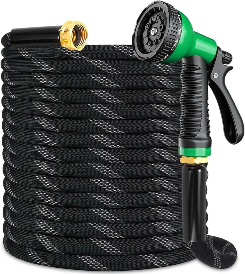 Garden Hose 150 ft, 2026 New No Kink Flexible Water Hose 150ft, 10 Function Nozzle, Leak-proof Solid Metal Fittings, High Density Outer Fabric, Durable Inner PVC Core, Ultra Lightweight & Portable