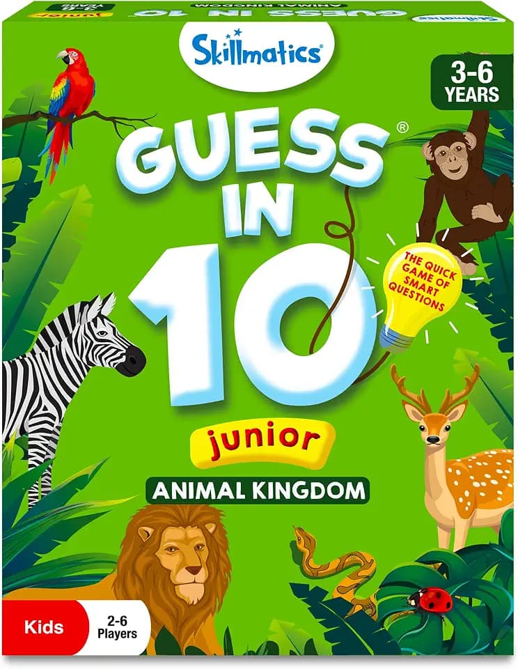 Skillmatics Guess in 10 Junior – Animal Kingdom, Card Game, Gift for Kids