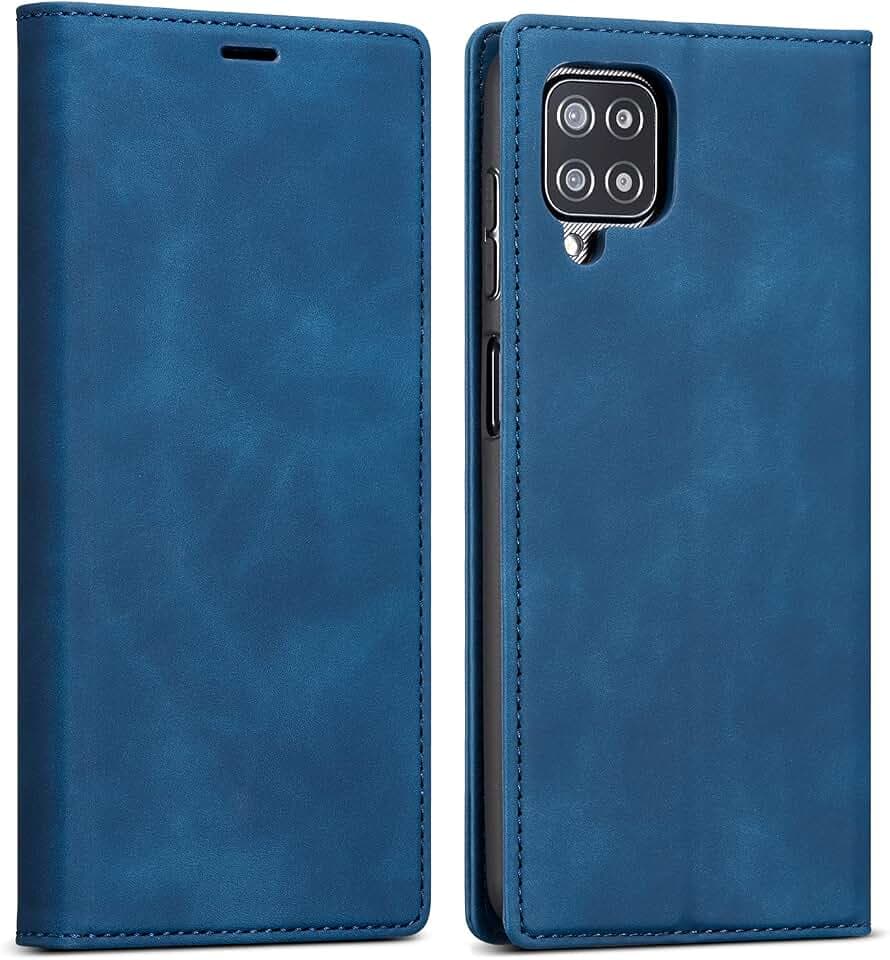 ZCDAYE Hülle für Samsung Galaxy A12,Handyhülle Premium PU Leder [Ständer] [Kartenfach][Magnetische Adsorption] Weiche TPU Flip Case Handytasche für Samsung Galaxy A12-Blau