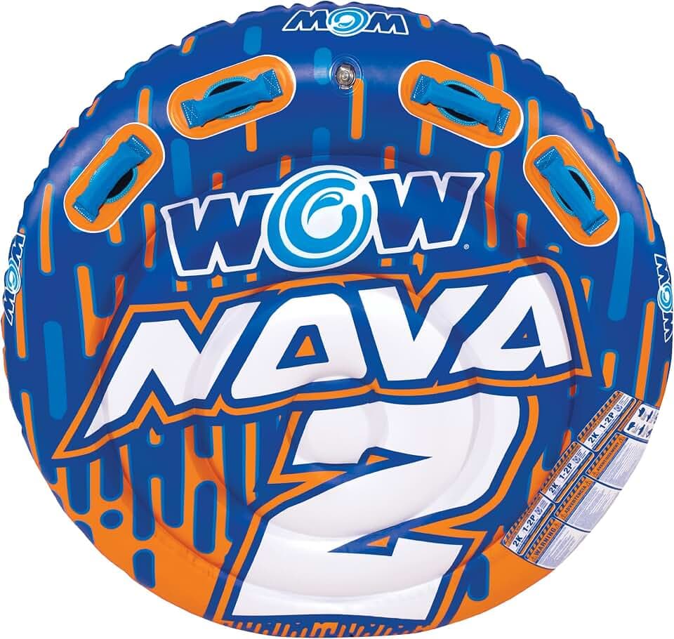 WOW Sports Nova 2 Towable Deck Tube - 1-2 Person - Heavy-Duty PVC