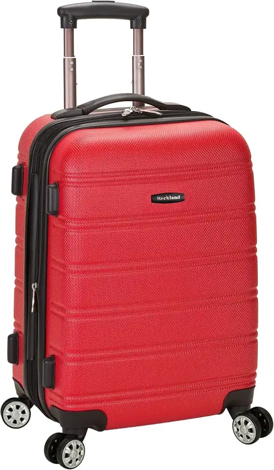 Rockland Melbourne Hardside Expandable Spinner Wheel Luggage, Carry-On 20", Red