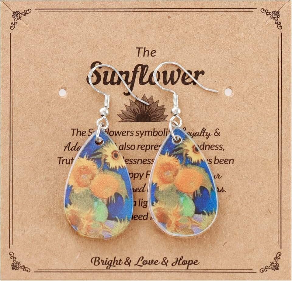 Sunflower Jewelry for Women Birthday Adults Her Mom Friends Gifts Sunflower Earrings