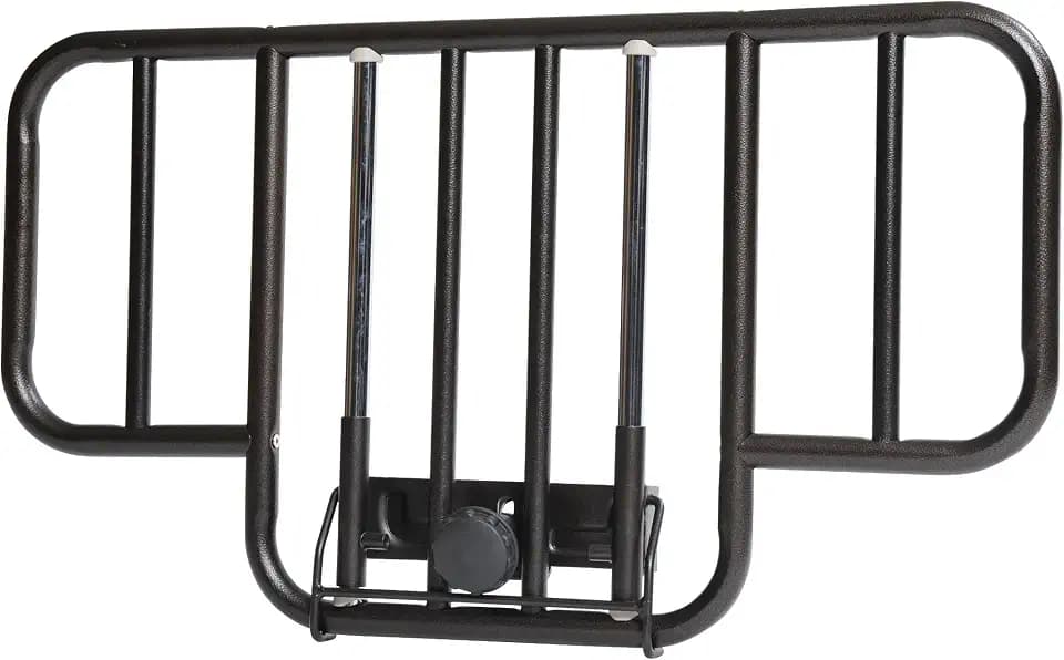 Drive Medical No Gap Half Length Steel Bed Rails, Brown Vein, 2 Count