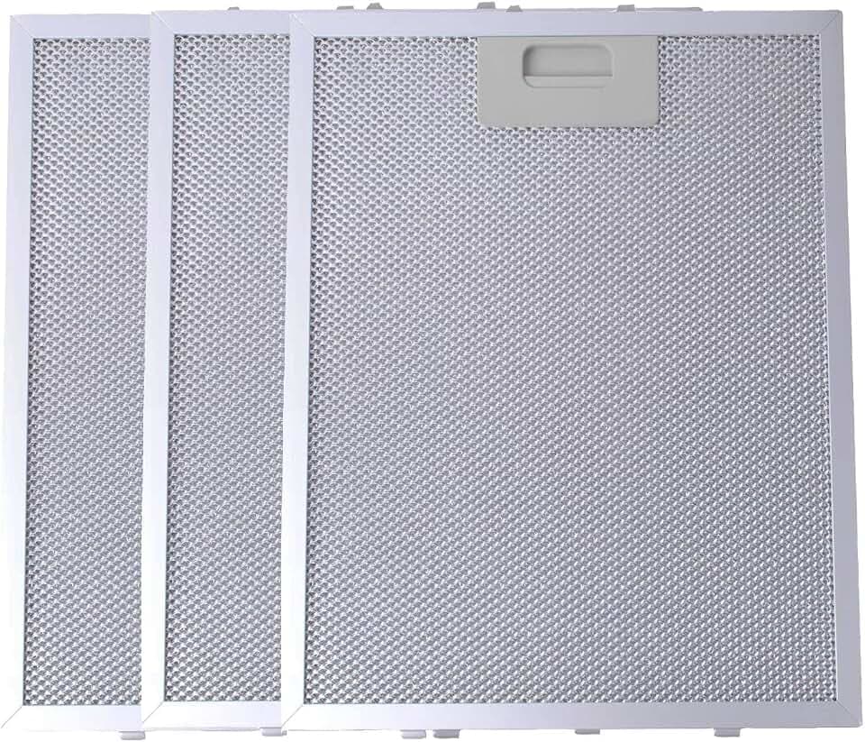 Poweka Fettfilter für Dunstabzugshaube Küche Metall Silber, Fettfilter mit Metallgitter für Küchenabzugshauben (320 x 260 mm, 3 Stück)