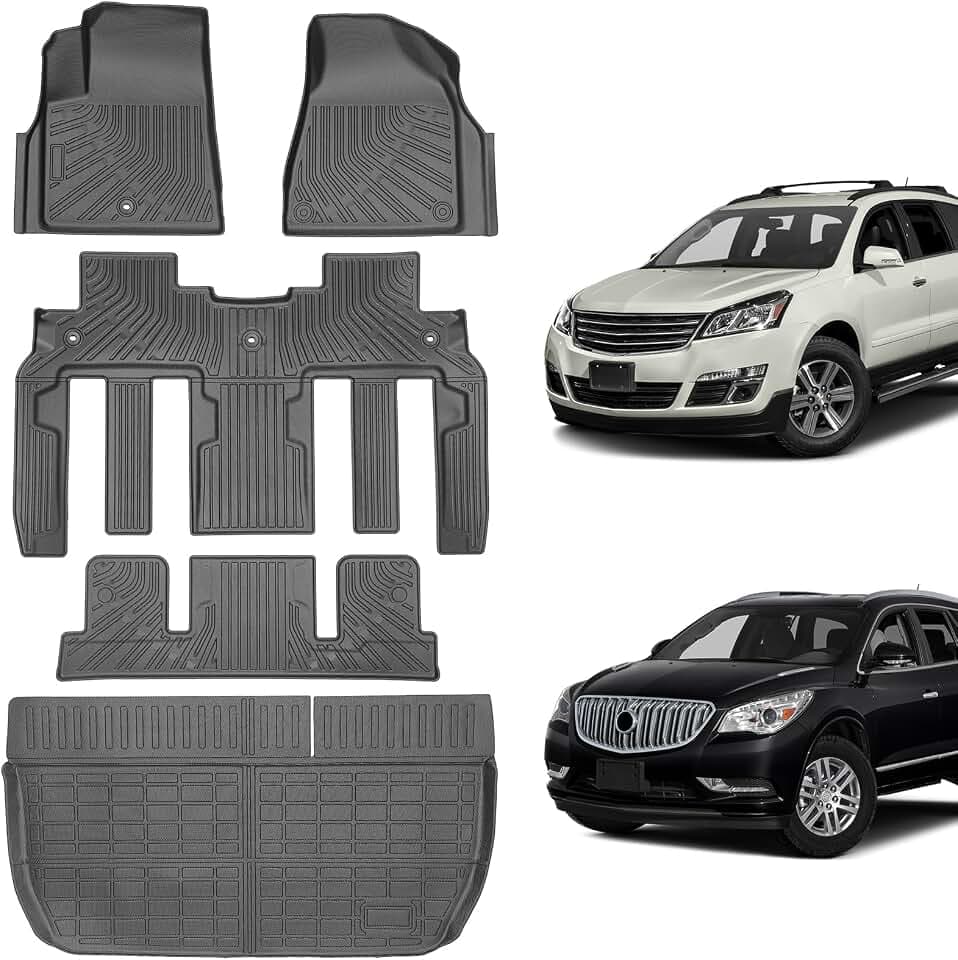 Floor Mats for Chevy Traverse 2009-2017 & Buick Enclave 2008-2017 (7 Seats)